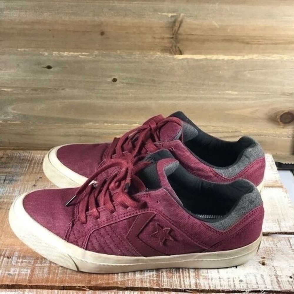 Converse Burgundy and Gray Sneakers